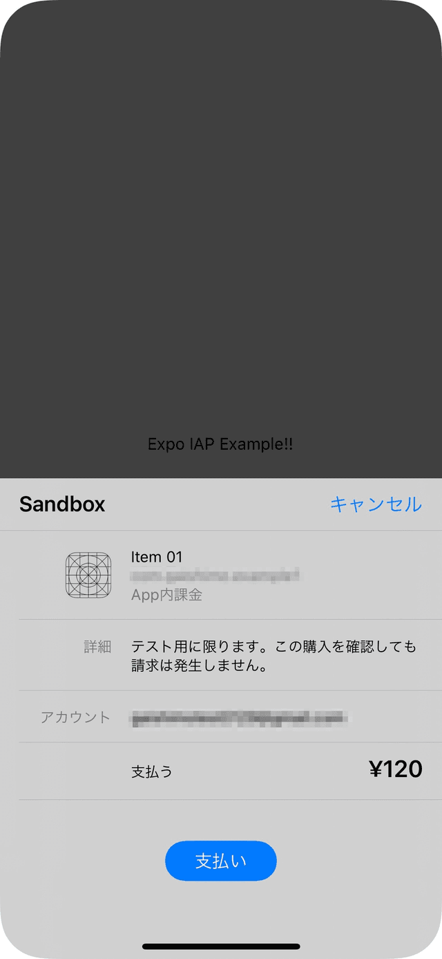 iOSの購入用画面