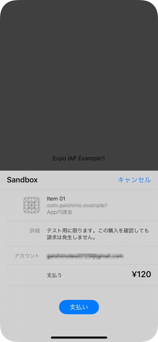 iOSの購入用画面